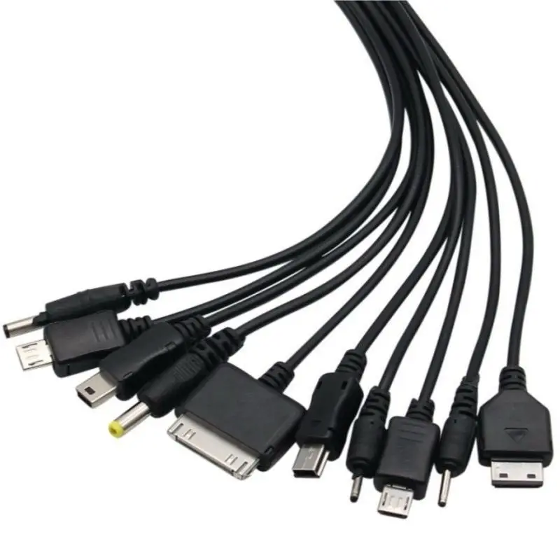 Multi‑Tip 10‑in‑1 Charging Cable for Mobile Devices