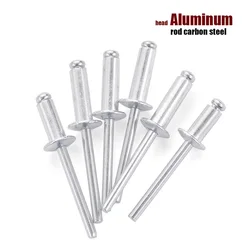 5/50ps M2 M2.4 M3 M3.2 M4 M5 M6 M6.4 GB12618 Aluminium Dome Round Pop Open Hollow Core Pulling Blind Dropper Self-plugging Rivet