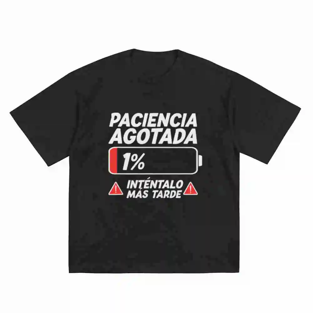 0 Patience Charged Dead Battery Patience Exhausted Short Sleeve Tee 100% Cotton T-Shirt
