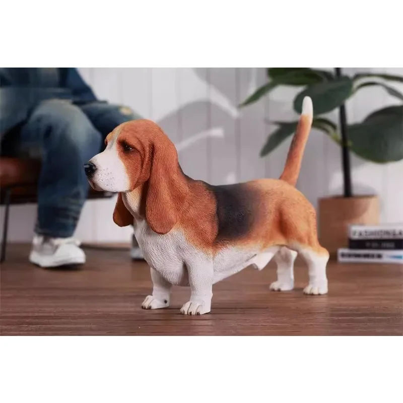

Presale 1/6 Scale Simulation Cute Puppy Resin Basset Hound Dog Animal Model for Action Figures Desktop Ornament Decoration