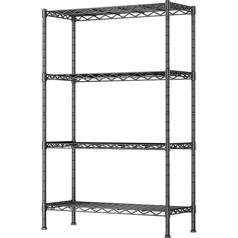 4-Wire Garage Shelving Storage Shelves, Metal Shelf Organizer 1400Lbs Capacity, Kitchen Storage Adjustable Shelf