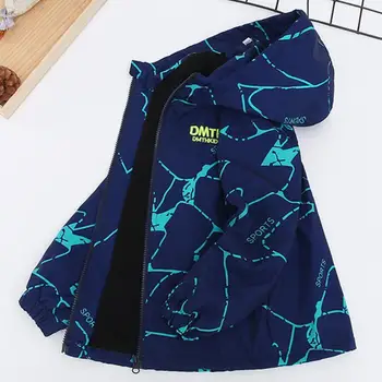 Boys Waterproof Hooded Outdoor Jacket 6 Boys Fashion Outdoor Jacket Thick Winter Waterproof Jackets For Kids Warm Clothes Autumn Boy's Windbreaker Hooded Coat 6