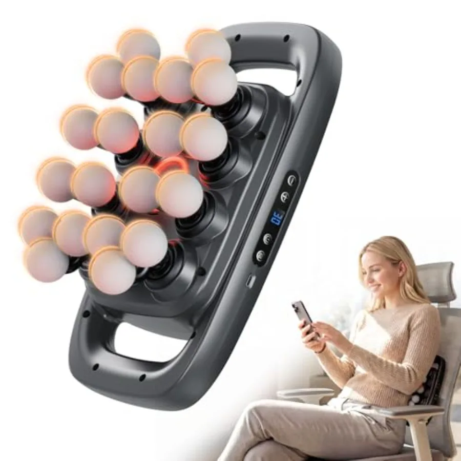20 Head Massage Gun Deep Tissue Muscle Massager for Back Legs Hips Waist Neck Foot Body Massager Gun with 3 Modes and 30 Intens