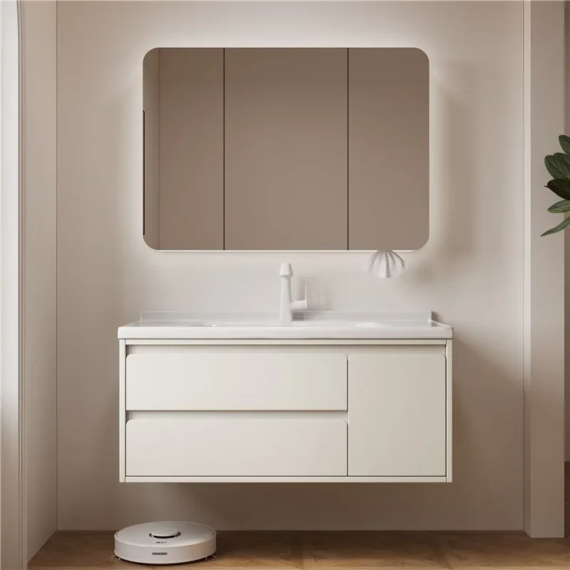 Carbon crystal plate simple bathroom cabinet combination bathroom washstand integrated ceramic basin hand washbasin