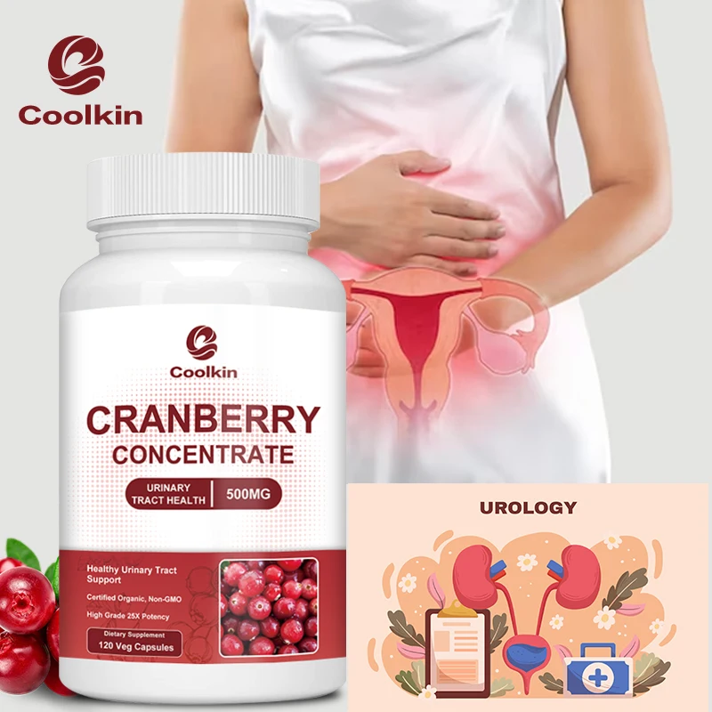 

Organic Cranberry Capsules 500 Mg - Antioxidant, Promotes Urinary Tract Health, Relieves Frequent Urination Supplement