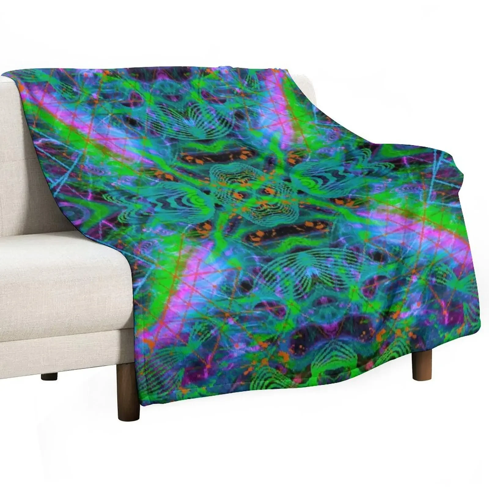 Techno Electric IV (Ultraviolet) Throw Blanket For Sofa Thin funny gift Sofa Throw Blankets