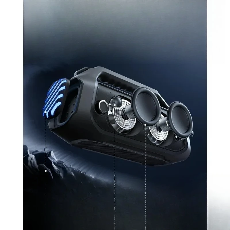 Boom 2 Plus Outdoor Speaker, 140W, 2+2 Channel, BassUp 2.0, 20H, Fast Charge, IPX7 Waterproof, RGB Lights, USB-C, Power Bank