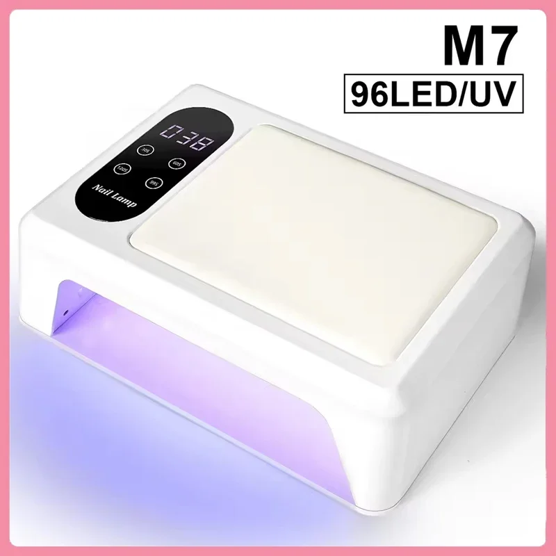 مجفف احترافي 96 مصباح أظافر LED للأشعة فوق البنفسجية معالج سريع مع 4 خيارات للمؤقت لأدوات صالون الأظافر
