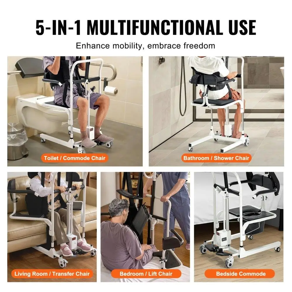 Sedia a rotelle elettrica per ascensore paziente con imbracatura