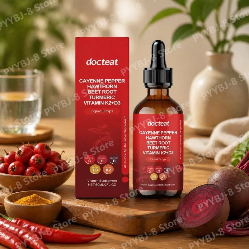 

60ml Pepper Liquid Drops Supplement with Beet Root,Turmeric and Vitamin K2.D3 Support Immune Function & Blood Circulation Health