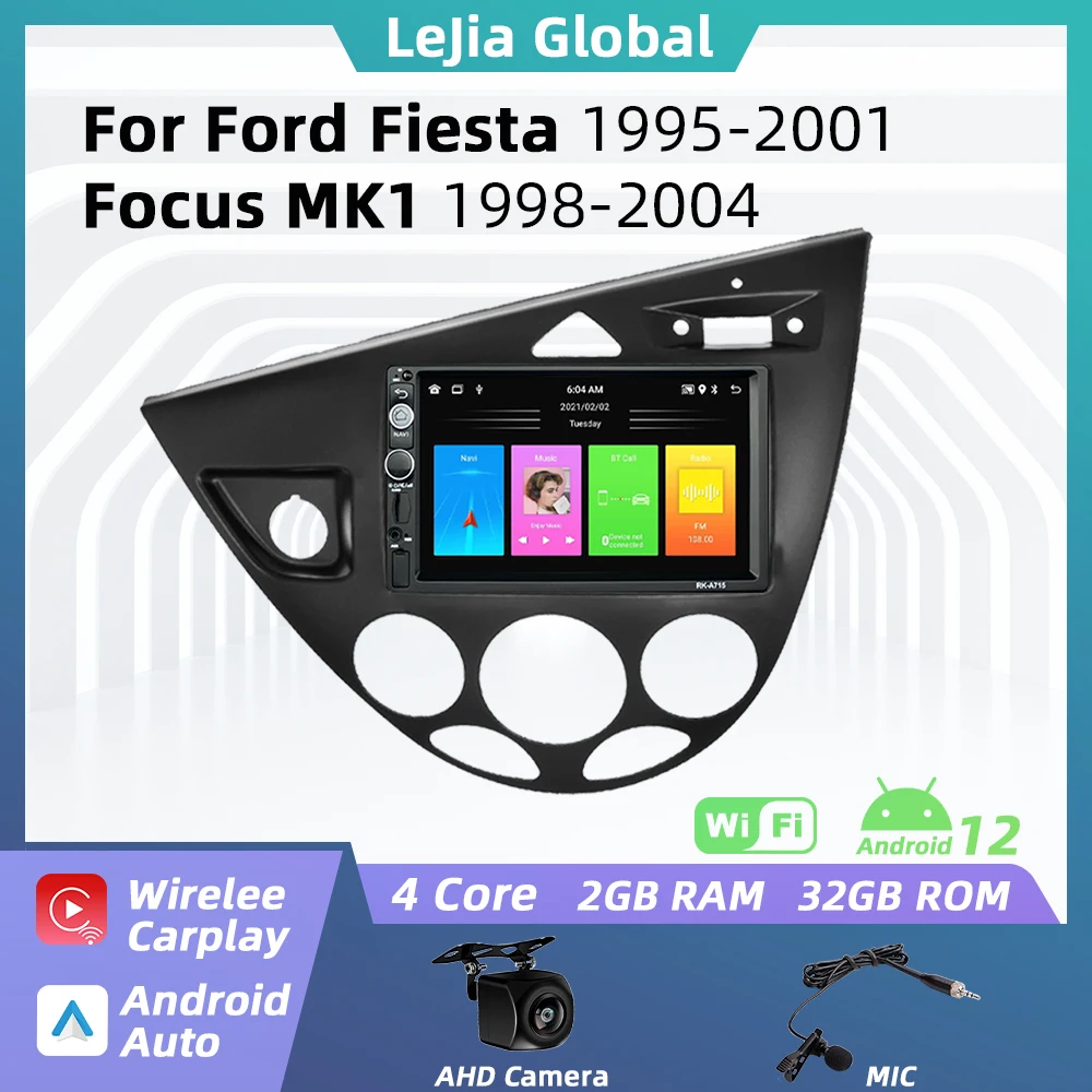 

7" Car Radio For Ford Fiesta 1995 - 2001 Focus MK1 1998 - 2004 2 Din Android Stereo Car Multimedia Player GPS Carplay Autoradio