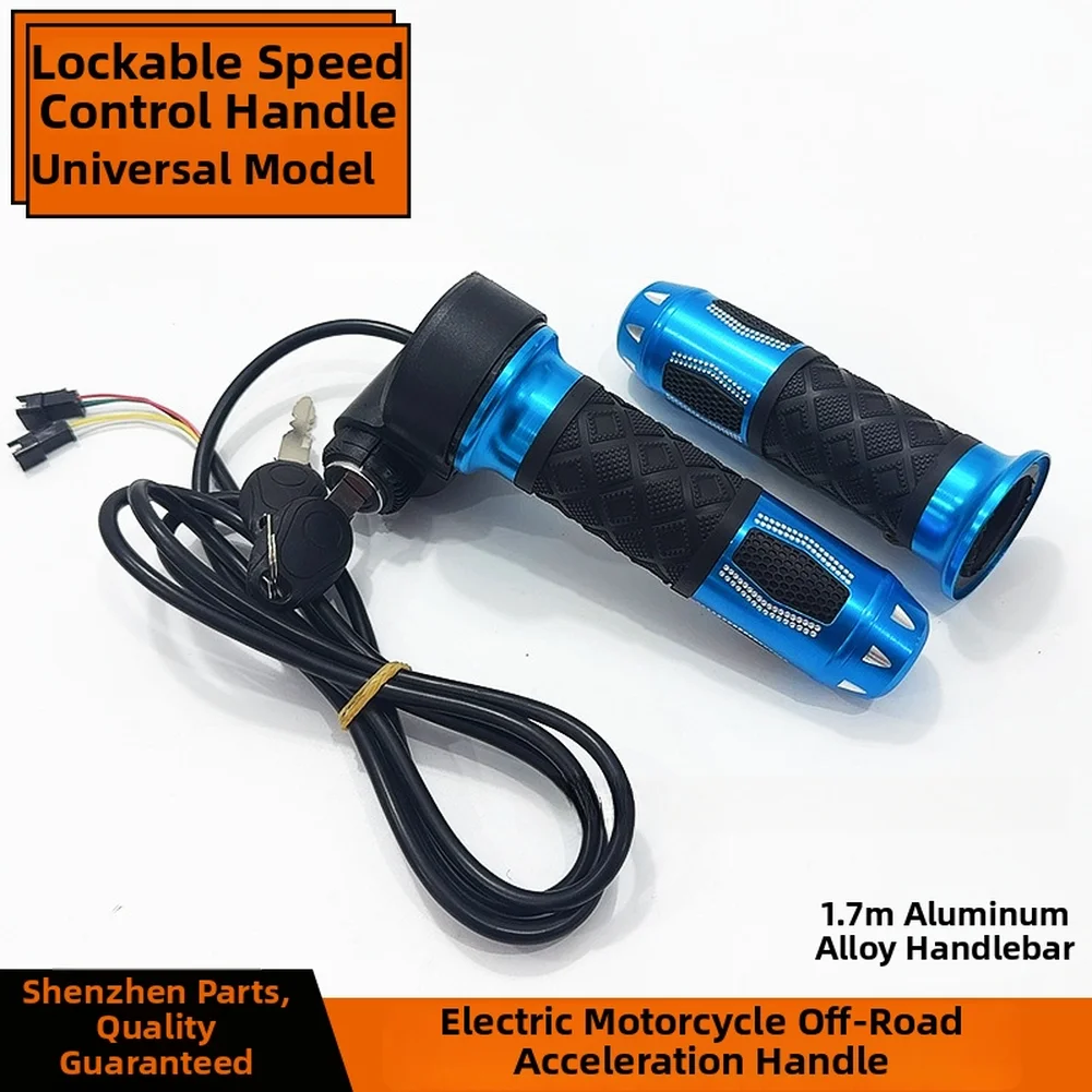 22.2mm Handlebar Throttle Grip for Electric Bike for ebike with Locking Speed Control Mechanism Alloy and ABS Materials