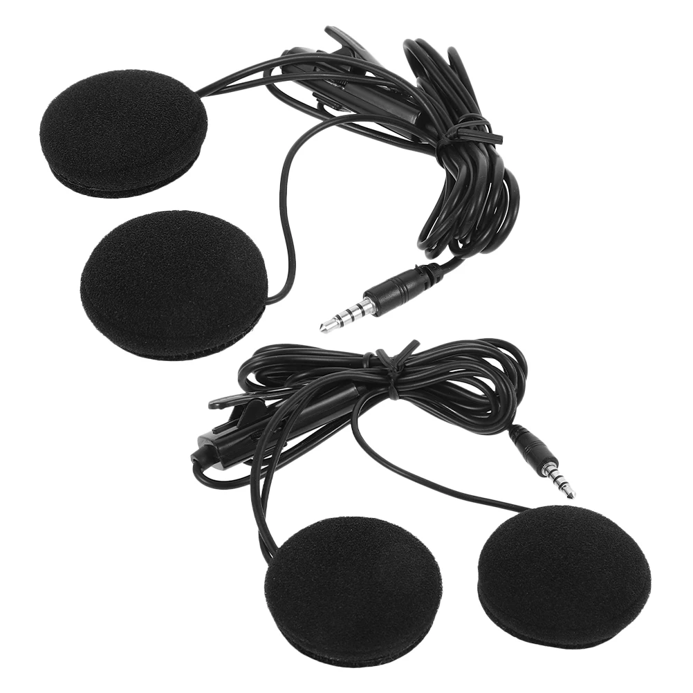 

2PCS Motorcycle Headset Black Motorcycle Headset With Microphone Riding Mic GPS Navigation Earphone Compatible