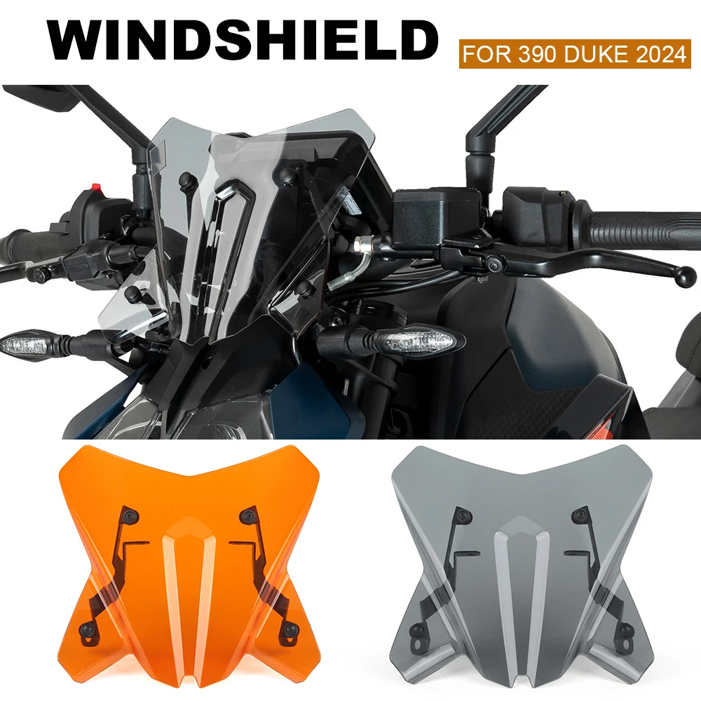 

For 390 Duke 390DUKE 2024- soot orange Front sports windshield fairing, guide plate, and guide cover New motorcycle models