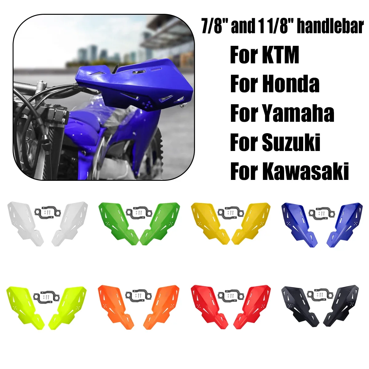

7/8" 22mm Motorcycle For Light Bee For KTM Suzuki Honda Yamaha Kawasaki Dirt Bike Handguard Protection Hand Guards Protector