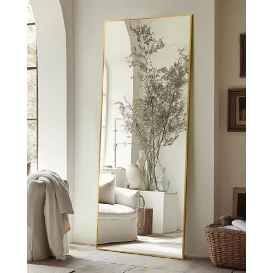 

Full Length Mirror, 59"x18" Floor Mirror, Floor Standing Freestanding Full Body Mirror with Stand for Bedroom, Hanging Mounted