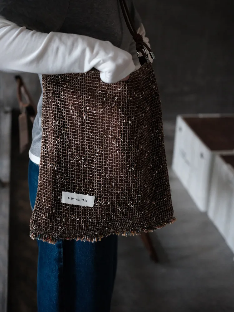 Light Luxury Fashion New French Woven Hollow Canvas Women Bag Personalized Temperament For Dinner Parties Shoulder Crossbody Bag