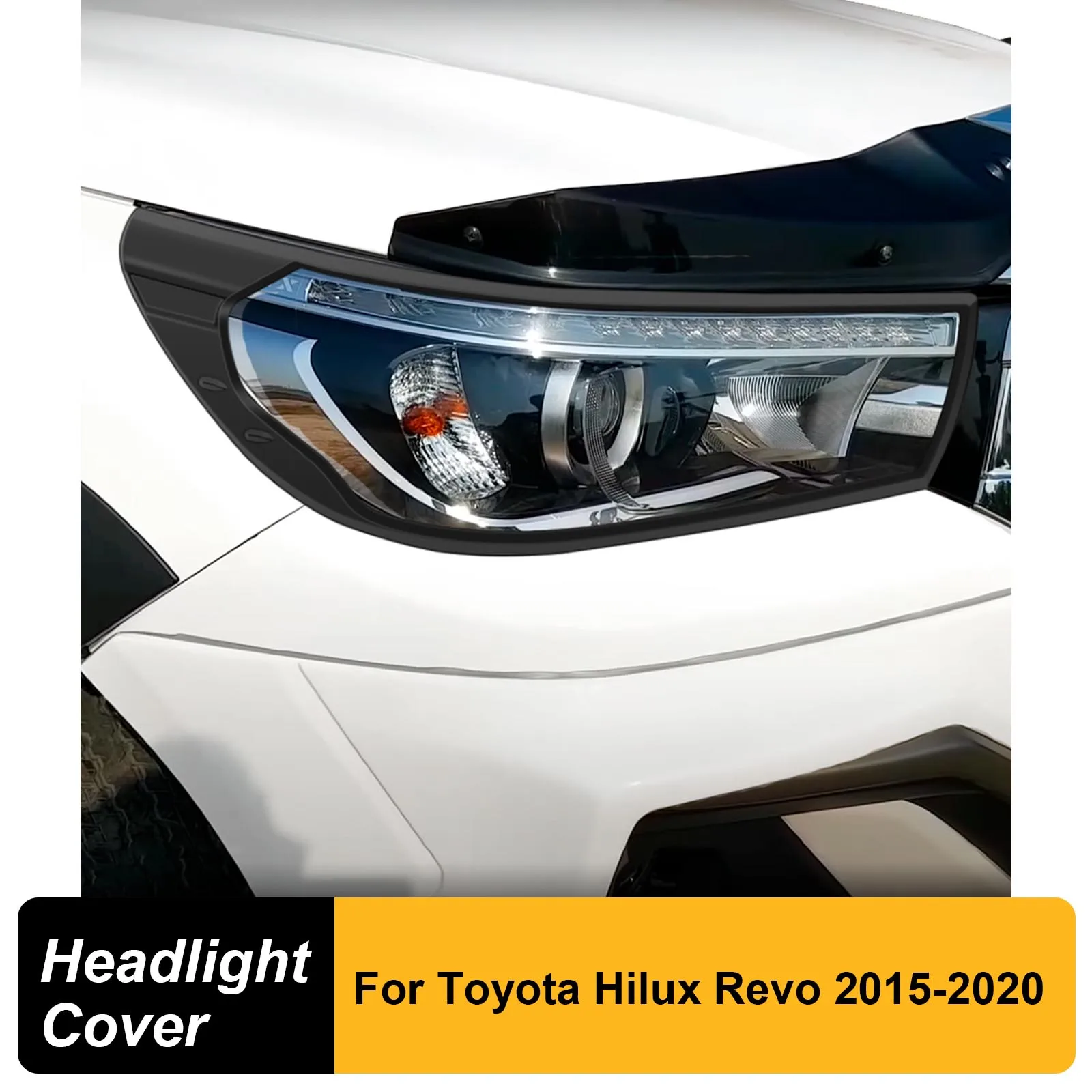 

4X4 Car Styling 2pcs/set Front Light Cover Head Light Lamp Cover For Toyota Hilux Revo 2015 2016 2017 2018 2019 2020 year Models