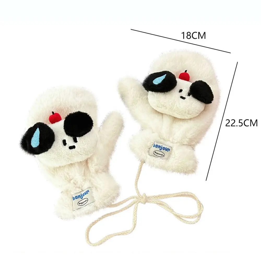 Cartoon Plush Gloves Windproof Warm Neck Protection Scarf 3D Puppy/Rabbit Muffler Gift