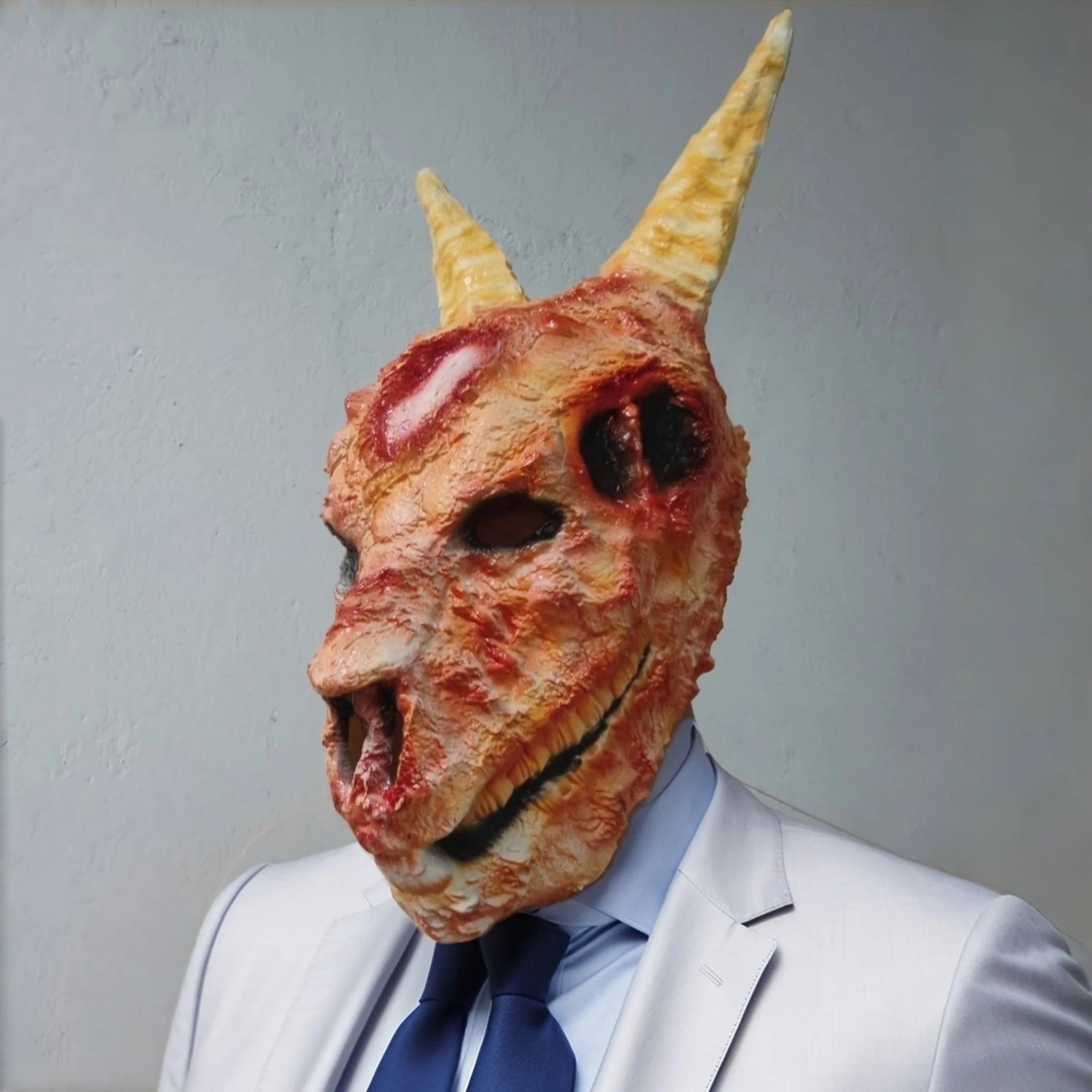 실감나는 유니섹스 성인용 고무 염소 두개골 마스크 무서운 가짜 동물 머리 할로윈 파티 소품 장식