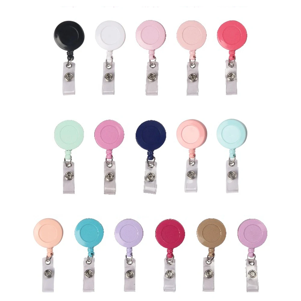 360° Rotation Fashion Badge Holder Exhibition Nurse Doctor ID Name Card Badge Clip Pull Buckle Retractable Badge Reel