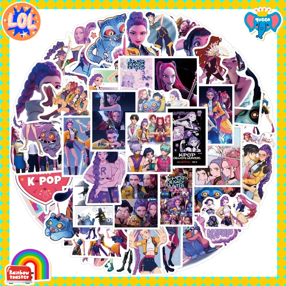 110 قطعة لطيف KPop شيطان الصيادين لغز ملصقات جعل وجه الكرتون DIY بها بنفسك الهاتف المحمول الأمتعة سكيت الكتابة على الجدران الشارات