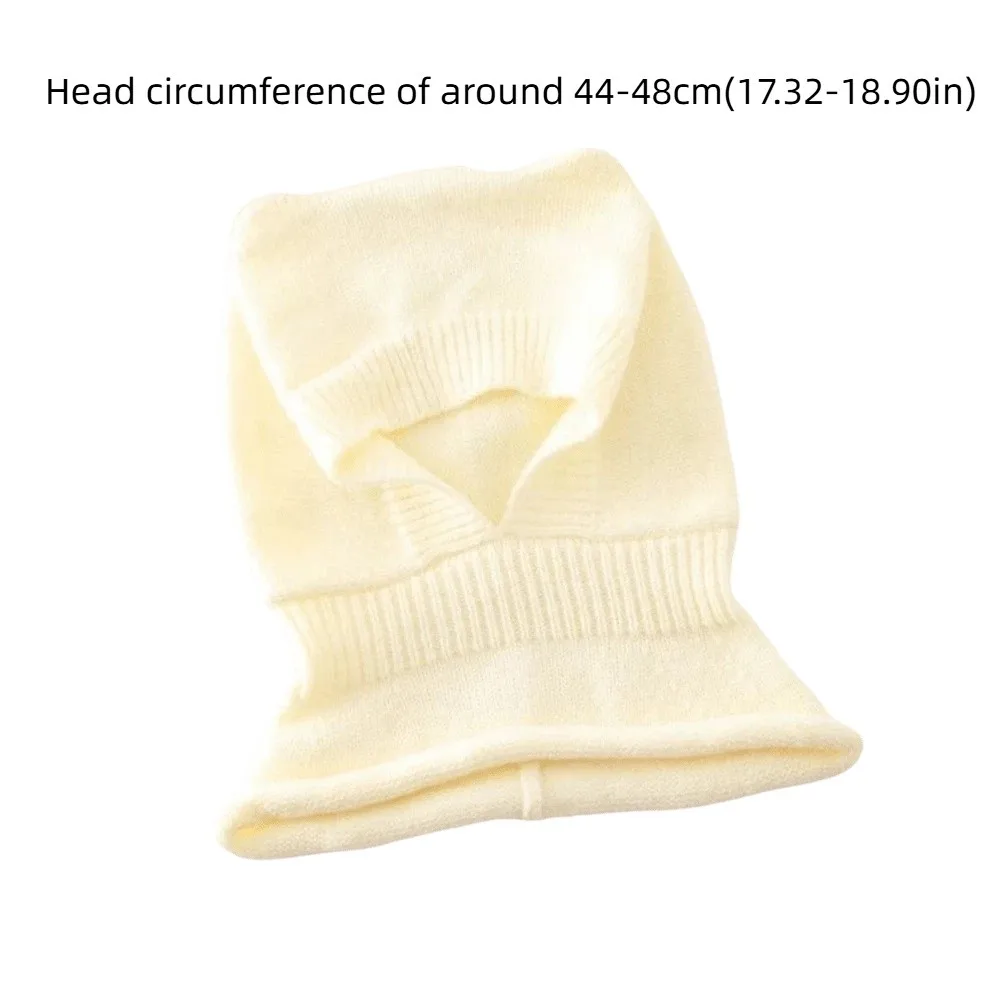 Cute Warm Woolen Baby Balaclava Hat Solid Color Windproof Winter Toddler Hat Ear Protection Soft Knitted Beanie Cap Boy Girl - view 6