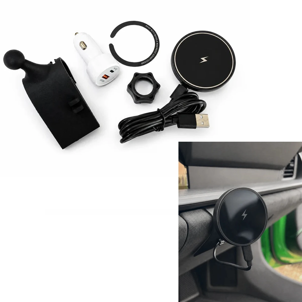 Compatible For Mag-Safe Magnetic Wire-less Glove Box Phone Mount Charg-er For Porsche 911 992  LHD or RHD