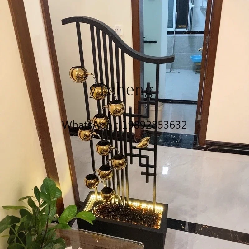 L14-1 Modern Light Luxury Floor-to-Floor Water Ornament Large Stairs Simple Soft Decoration Creative Fountain