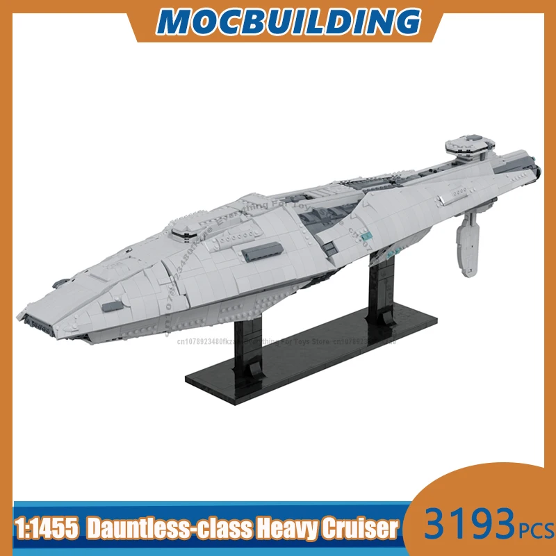 1:1455 Scale Dauntless-class Heavy Cruiser Model MOC Buildin gBlocks DIY Assemble Bricks Space Collection Toys Gifts 3193PCS