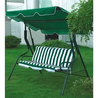 3-Seat Outdoor Steel Porch Swing with Canopy Patio Furniture Chair