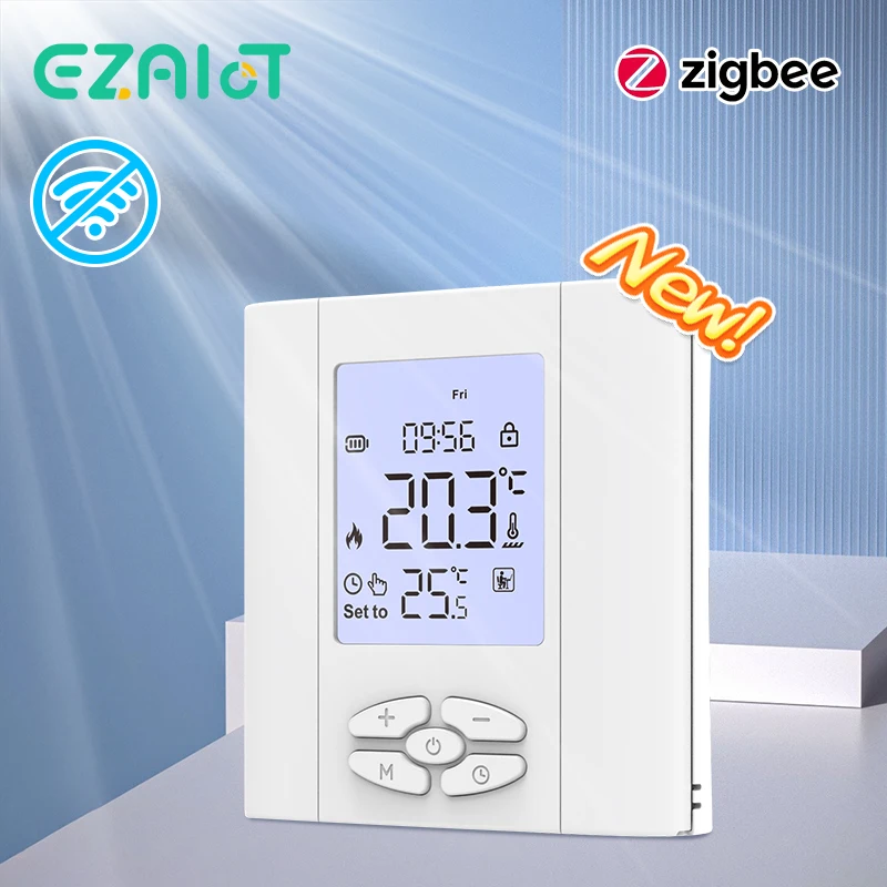 

Battery Powered Thermostat Wireless Programmable Temperature Controller for Home Floor Heating Boiler and Actuator