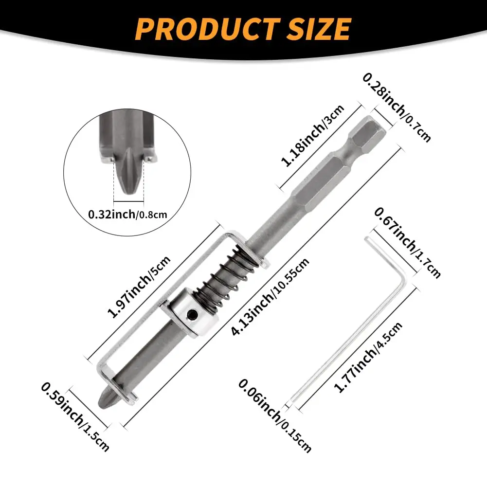 2 Pack Spring‑Loaded Screw Holder Bit Anti‑Drop Screw Retaining Drill Bit Holder Single‑Hand Operation No‑Magnetic Screw Hold