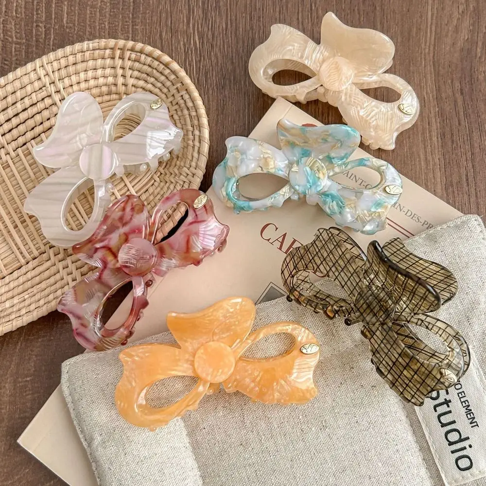 

Милый бант с уксусной кислотой, коготь для волос, корейский стиль, высокий зажим для хвоста, заколки с бантом, модный ретро зажим для французской акулы