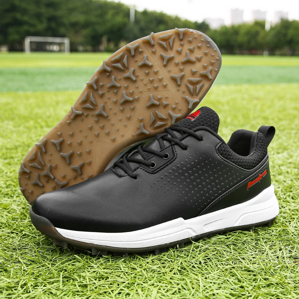 Zapatos de Golf impermeables para hombre, calzado cómodo sin clavos, resistente al desgaste, talla grande 39-48