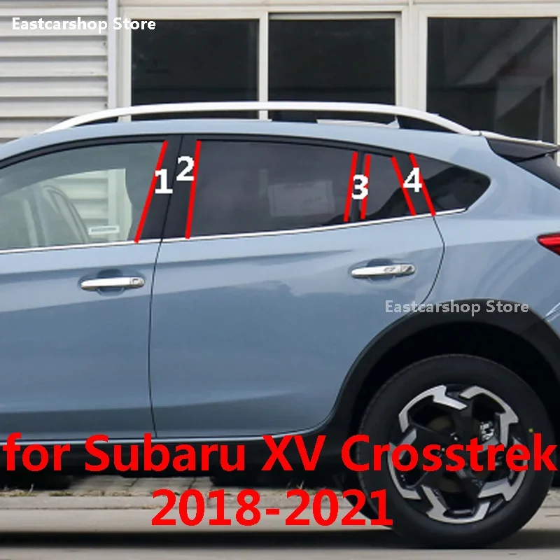 

For Subaru XV Crosstrek 2021 2020 2019 2018 Car Middle Column PC Window Trims Decoration B C Pillar Strip Sticker Accessories