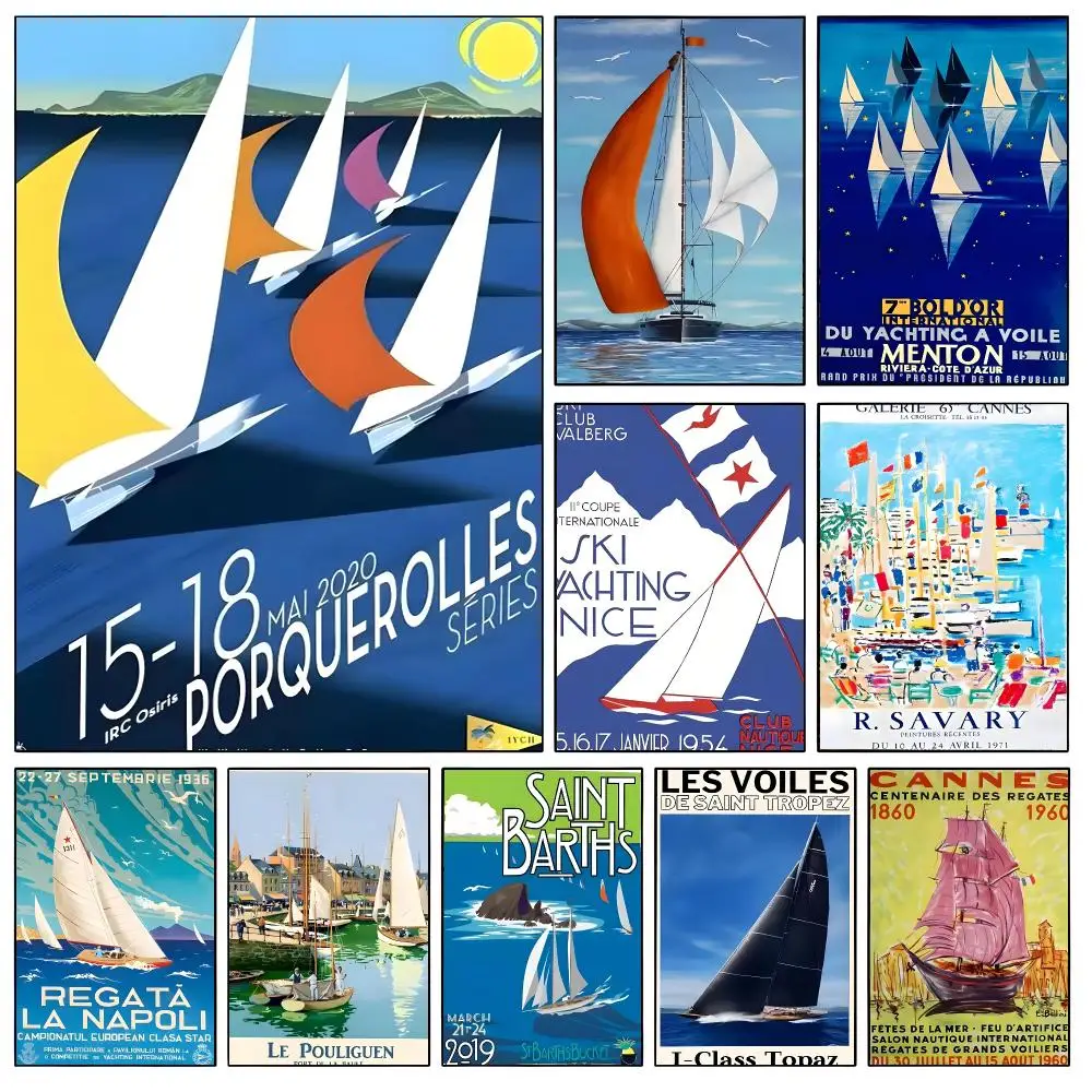 object luxury S-Sailing Yacht Poster Stylish Aesthetic Wall Decor for Bedroom Living Room Cafe Bar Gift