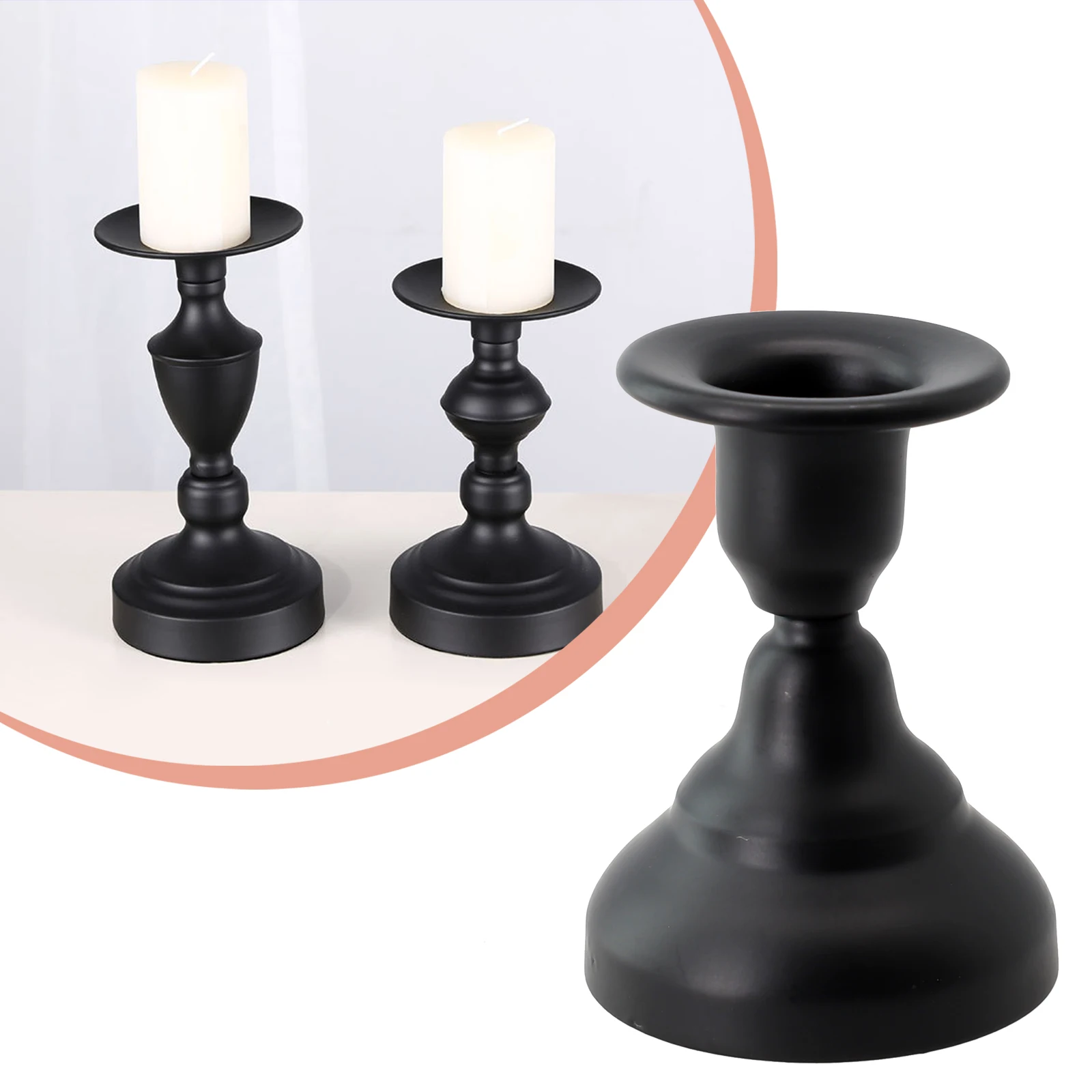 Vintage Metal Candle Holders Pillar Iron Art Candlestick For Wedding Party Decor Dining Room Living Room Candlesticks Parts