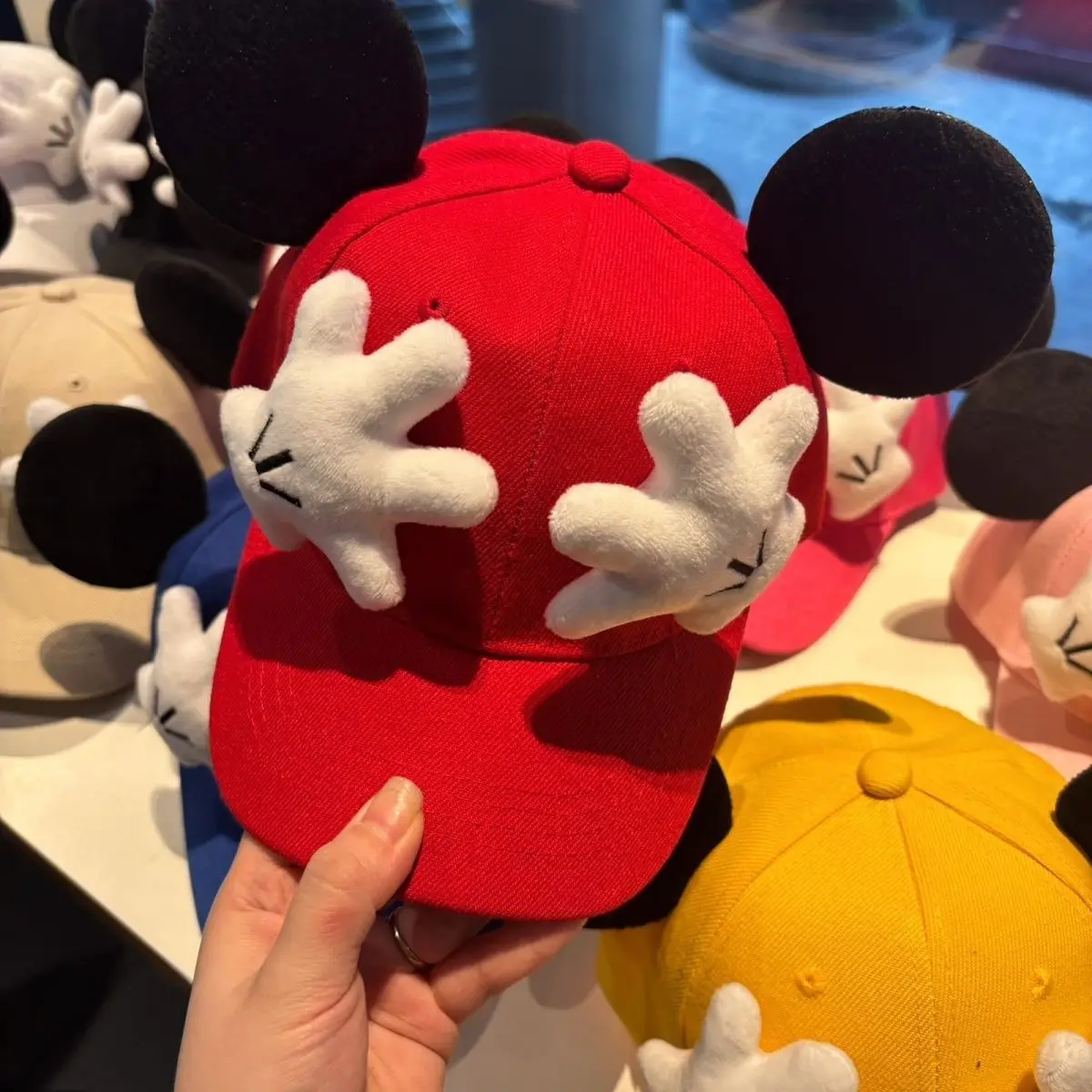 Parent-child matching set Cute Mouse ear Baseball Cap Adjustable Snapback Hat Children's Teens Adults Cartoon Sun Hat