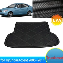 Car Trunk Mat For Hyundai Accent Verna 2006 2007 2008 2009 2010 2011 MC Accessorie Floor Tray Waterproof Liner Cargo Boot Carpet