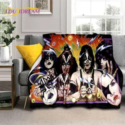 Kiss Rock Heavy Metal Band Gene Paul Soft Flannel Blanket for Bed Bedroom Sofa Picnic,Throw Blanket for Outdoor Leisure Nap Gift