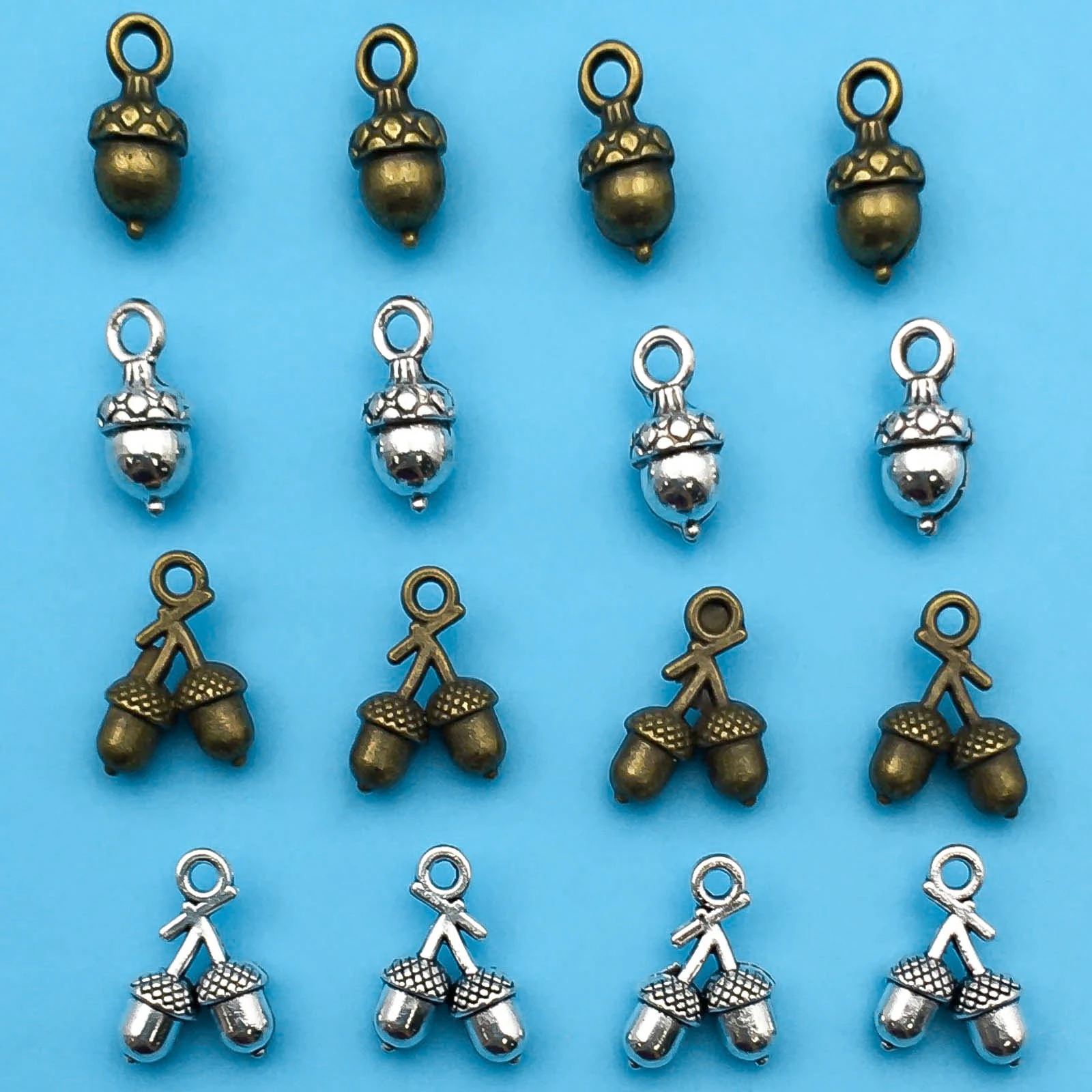 10Pcs/lot Antique Silvery/Bronze Alloy Charms Hazelnut Acorn Pendants Pine Cones Pendants For DIY Jewelry Making Handmade Crafts