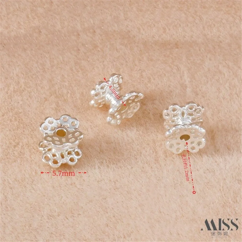 18K goud omwikkeld kleur mat goud dubbelzijdig bloemenbakje kralenbakje DIY handgemaakte kralen armband ketting sieraden accessoires