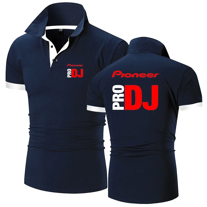 DJ Pioneer PRO 2022 Men's New Summer Hot Polos Shirts Sports Casual Solid Color Printing Fashion Harajuku Business Tops Clothing