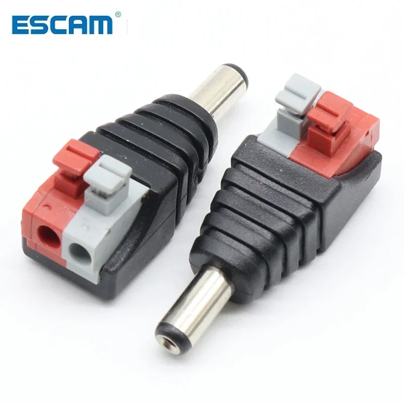 5pcs DC Male +5 pcs DC Female connector 2.1*5.5mm DC Power Jack Adapter Plug Connector for 3528/5050/5730 single color led strip