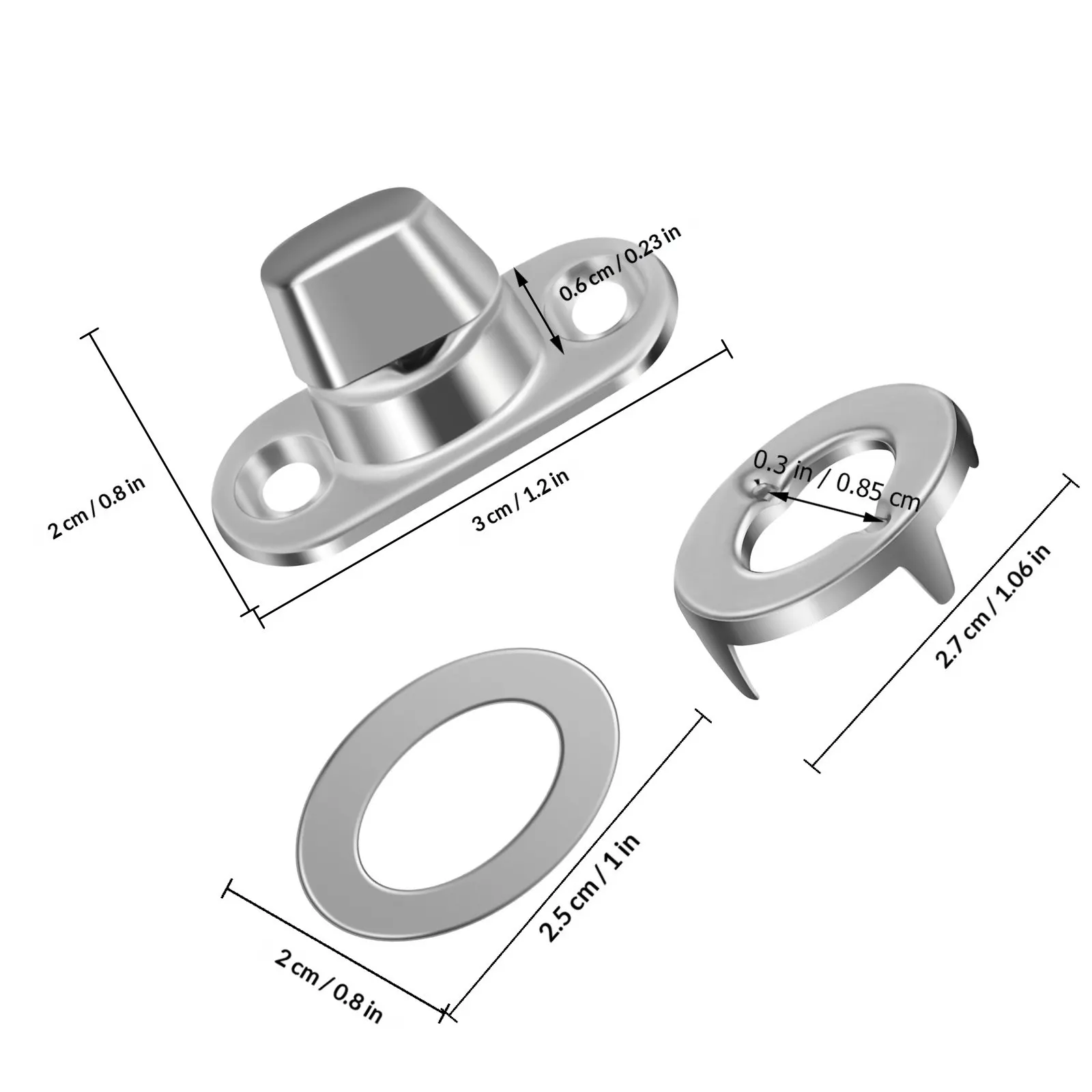 20Sets Heavy Duty Turn Button Fasteners Metal Mounting Screws Grommet Fasteners for Canvas Boats Rv Marine Hardware