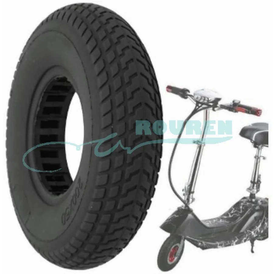 Electric Scooter Tyre 200x50mm ExplosionProof Solid Rubber Tire Hollow Out Damping Dolphin Honeycomb 8 Inch Inflatable