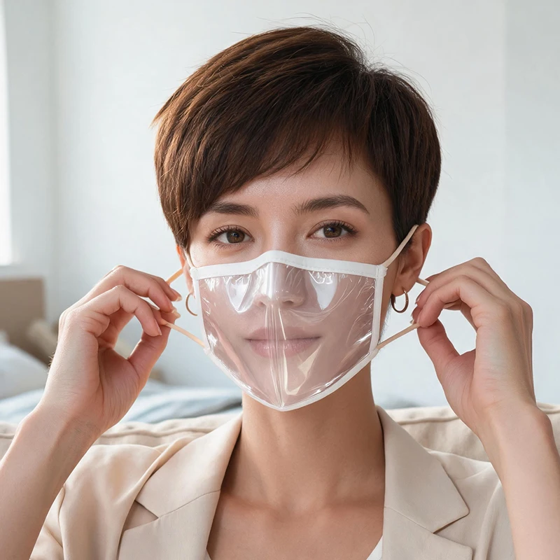 Picture 5: Man Woman Outdoor Waterproof Transparent Mask PVC Material Hollow Out Mask Decoration Fashion Style Cosplay Tools Unisex Cloth