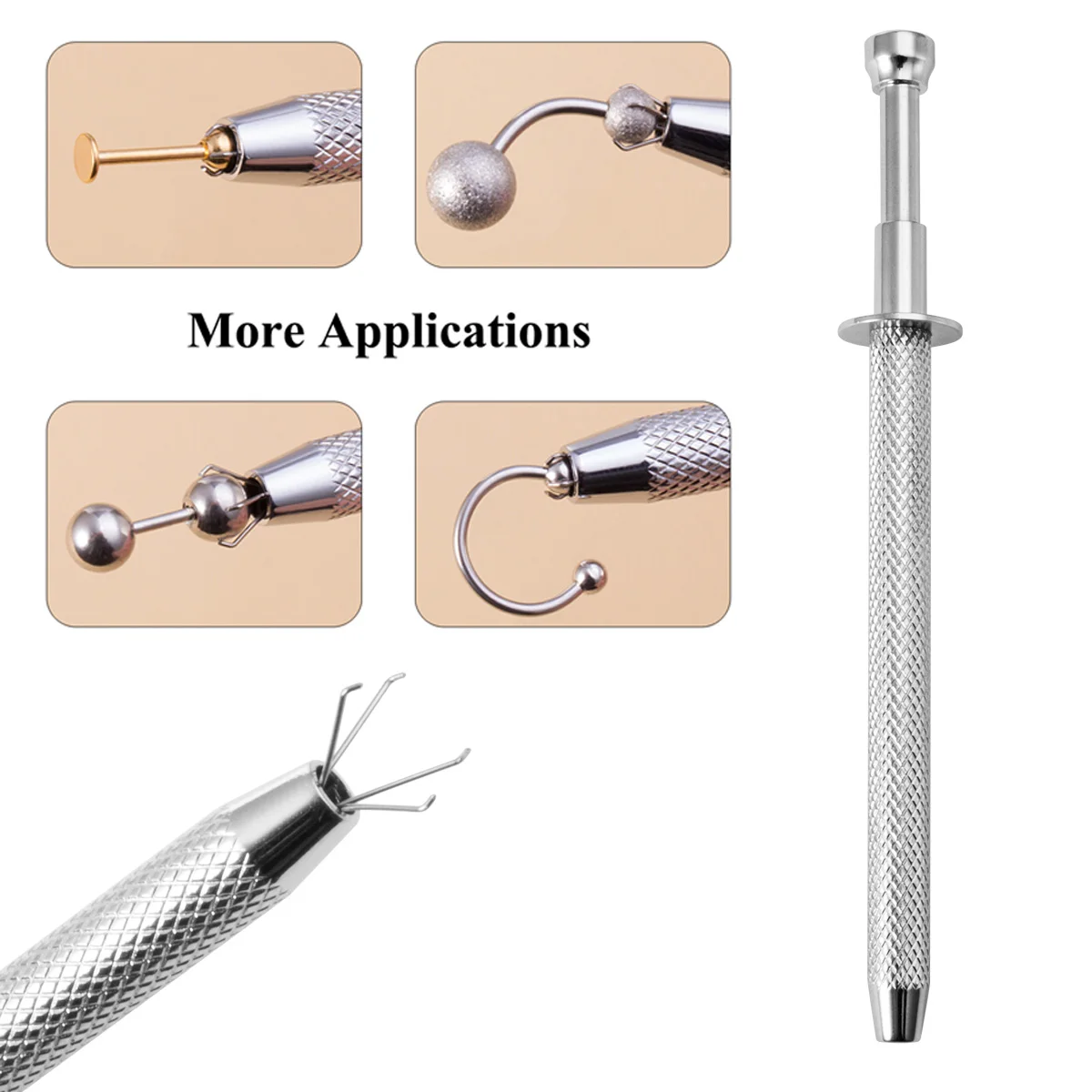 1PC 4 Claws Beads Holder Pick-up Crystal Prong Tweezers Catcher Grabbers High Precision Making Body Piercing Jewelry DIY Tool