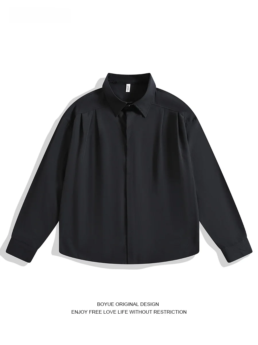 

Универсальная однотонная рубашка-поло BOYUE для мужчин и женщин, повседневная, деловая, не требующая глажки, базовый слой, весенний молодежный тренд